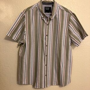 Reverse Threads Biggs Button Down-Shirt Men's Olive 77% Cotton NWOT - Size XL